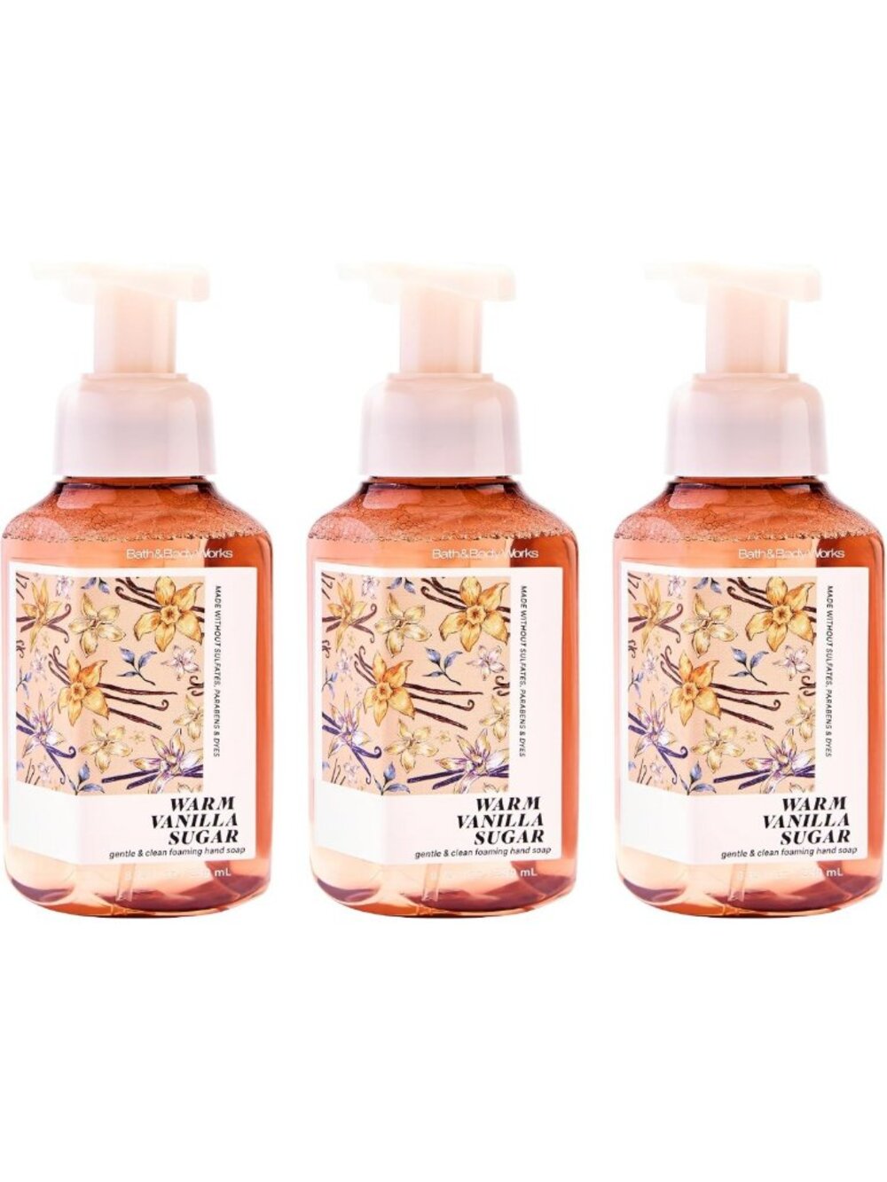 Moisturizing Foaming Hand Soap Set, Warm Vanilla Sugar Scent, 3 Pack